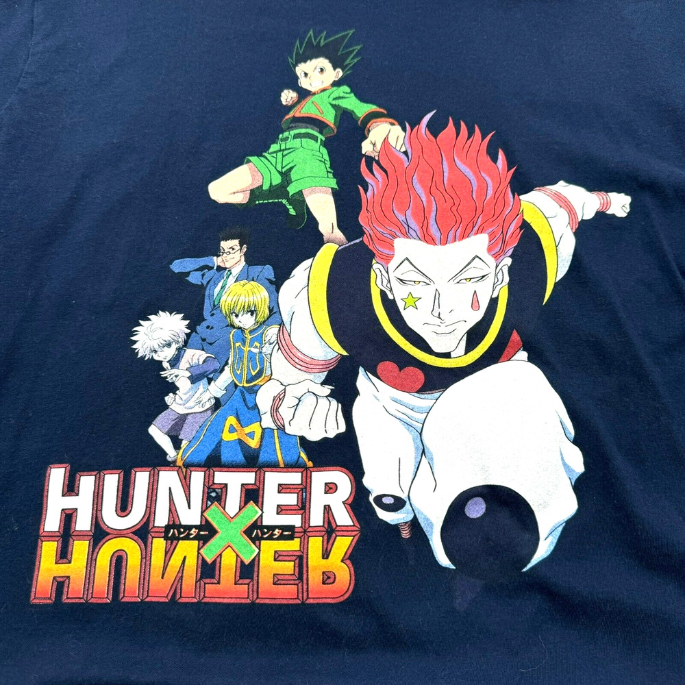 Hunter X Hunter Large Navy Blue T-Shirt‎ Manga HXH Anime Graphic Character Tee